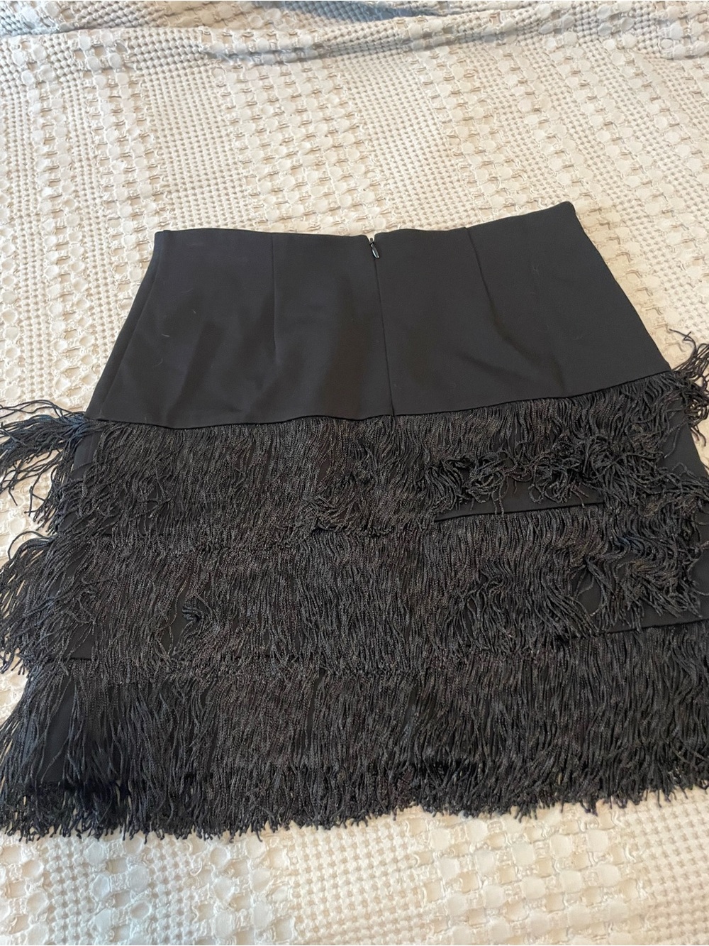 Ann Taylor Black Fringe Tiered Mini Skirt - Women - Picture 6 of 6